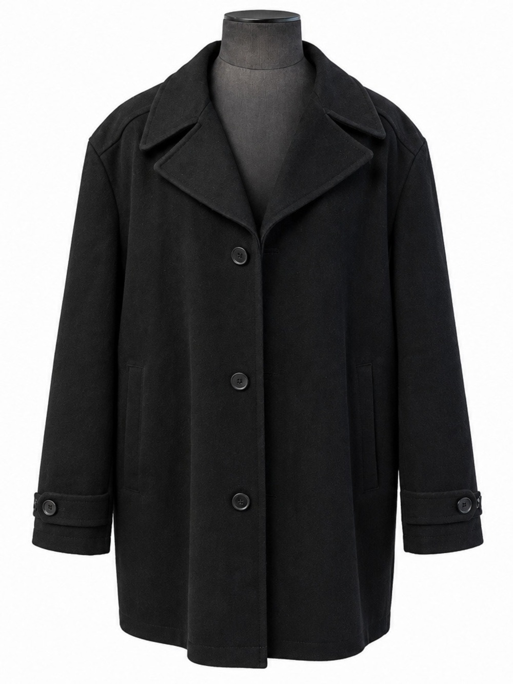 London Fog Men's Black Wool Pea Coat